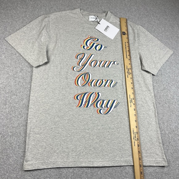 Oris T Shirt Mens Large Hölstein 1904 Go Your Own Way Organic Cotton Gray NWT - Picture 7 of 8